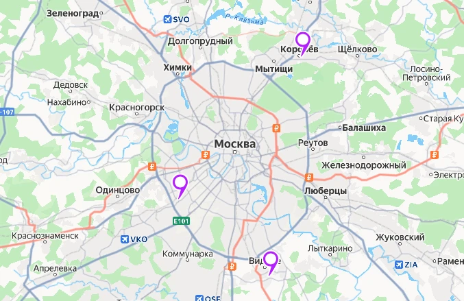 Офисы FixitNow на карте Москвы и области